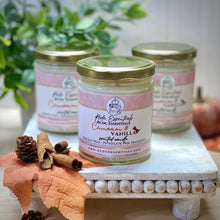 Bougie de soja naturelle coulée à la main à la vanille et à la cannelle