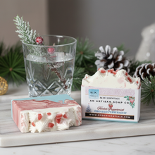 Frosted Peppermint ~ Handmade Cold Process Goat's Milk Bar Soap.