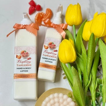 Frambuesa y mandarina ~ Loción natural de lujo para manos y cuerpo