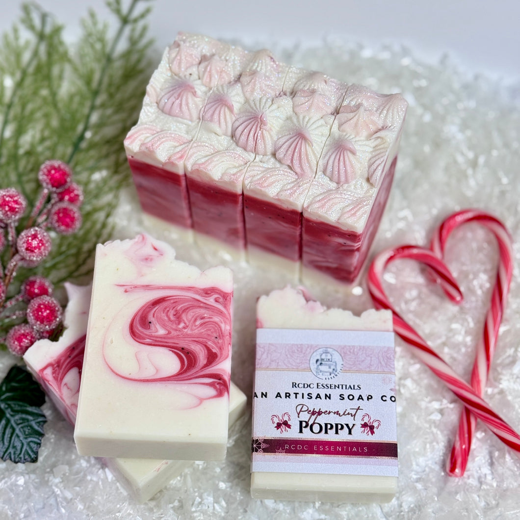 Peppermint Poppy ~ Handmade Cold Process Goat's Milk Bar Soap