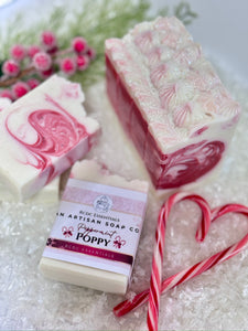 Peppermint Poppy ~ Handmade Cold Process Goat's Milk Bar Soap