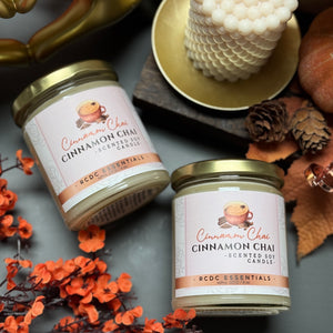 Vela de soja natural hecha a mano con canela y chai