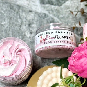Cuarzo rosa ~ Exfoliante de azúcar y jabón batido
