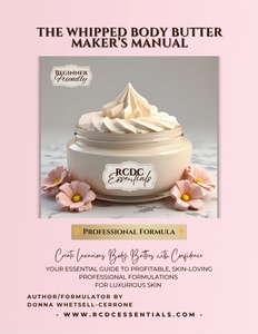 Whipped body butter recipe book cover
Body butter making manual for skincare brands
Step-by-step whipped butter formulation guide