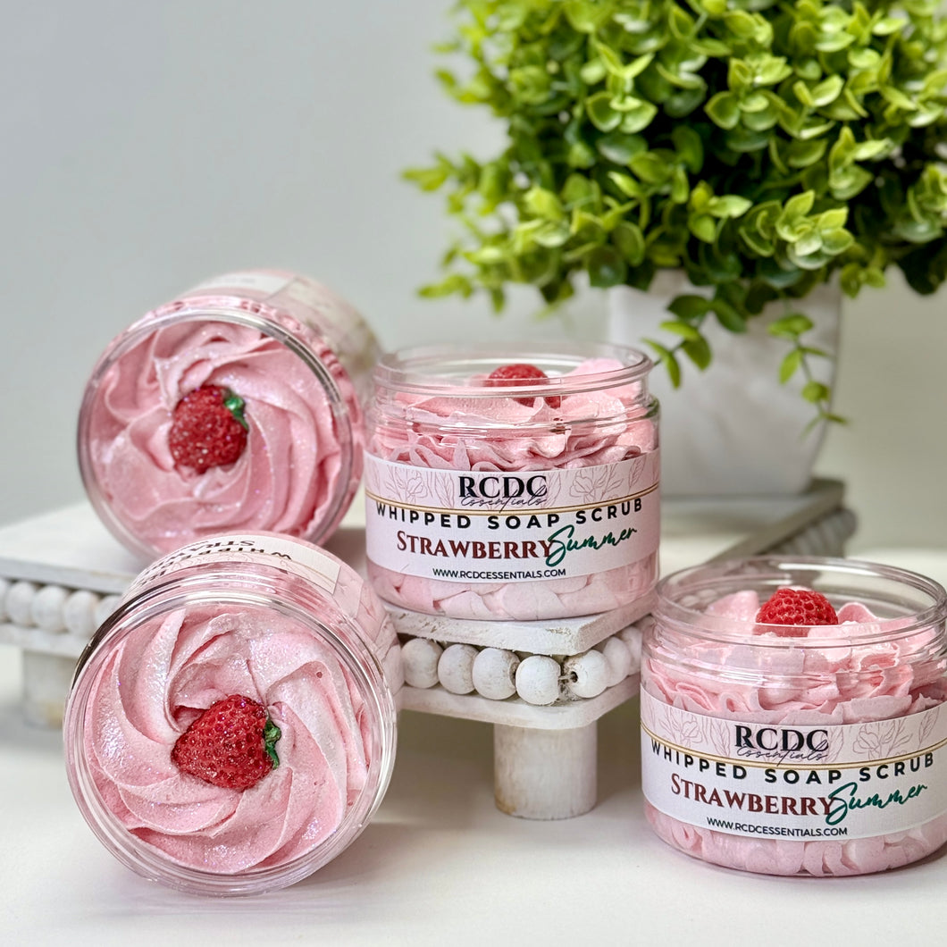 Fraise d'été ~ Gommage au sucre et au savon fouetté