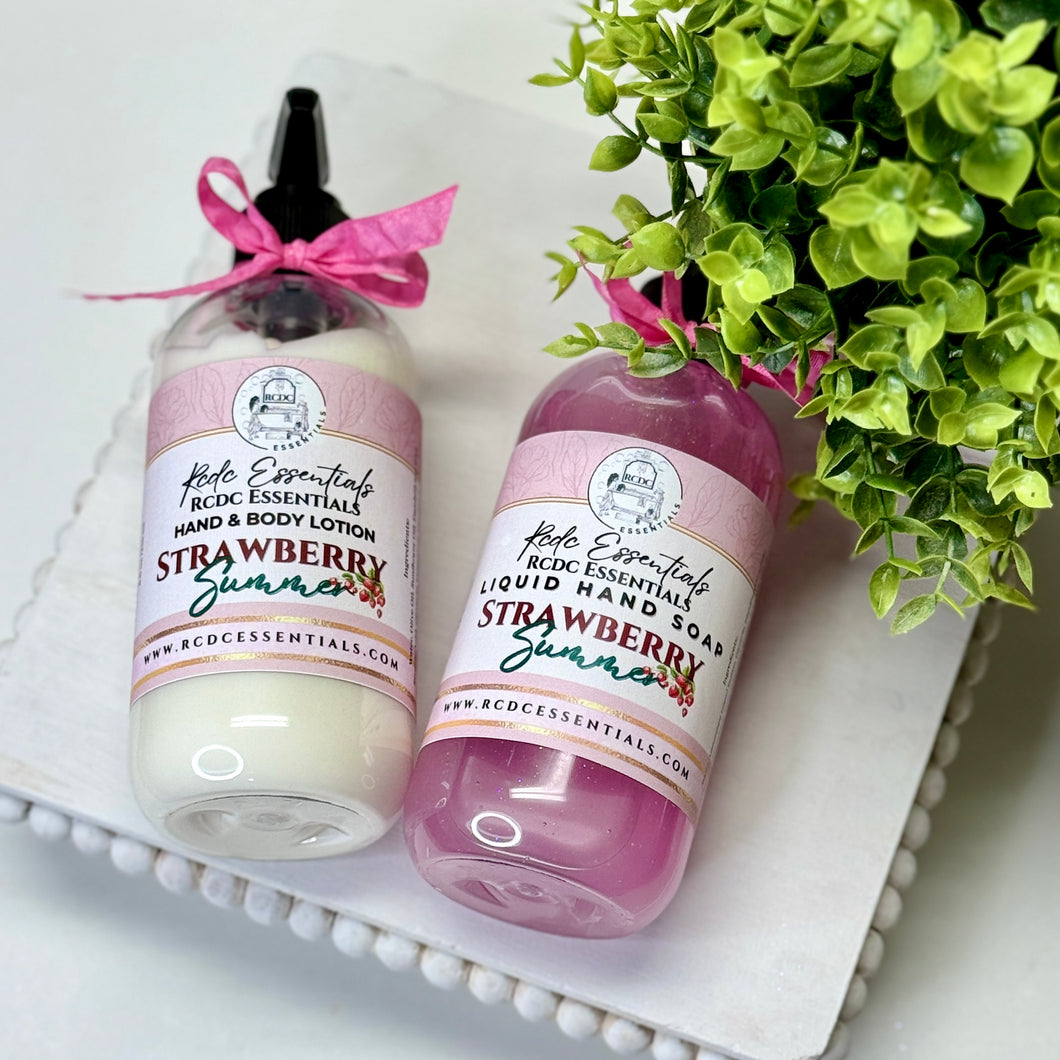 Strawberry Summer ~ Liquid Hand Soap & Lotion Combo