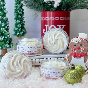 Manteca corporal tipo soufflé con forma de galleta de jengibre