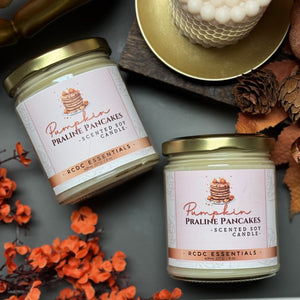 Panqueque de praliné de calabaza ~ Vela de soja natural vertida a mano en frasco mediano