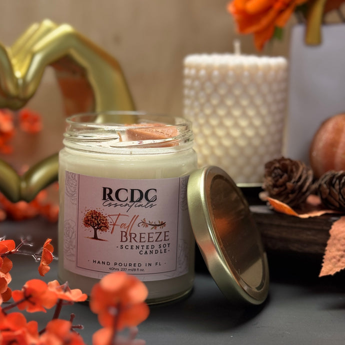 Brisa de otoño ~ Vela de soja natural vertida a mano en tarro mediano
