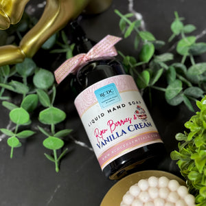 Jabón de baño y gel de baño perlado ~ Bayas maduras y crema de vainilla
