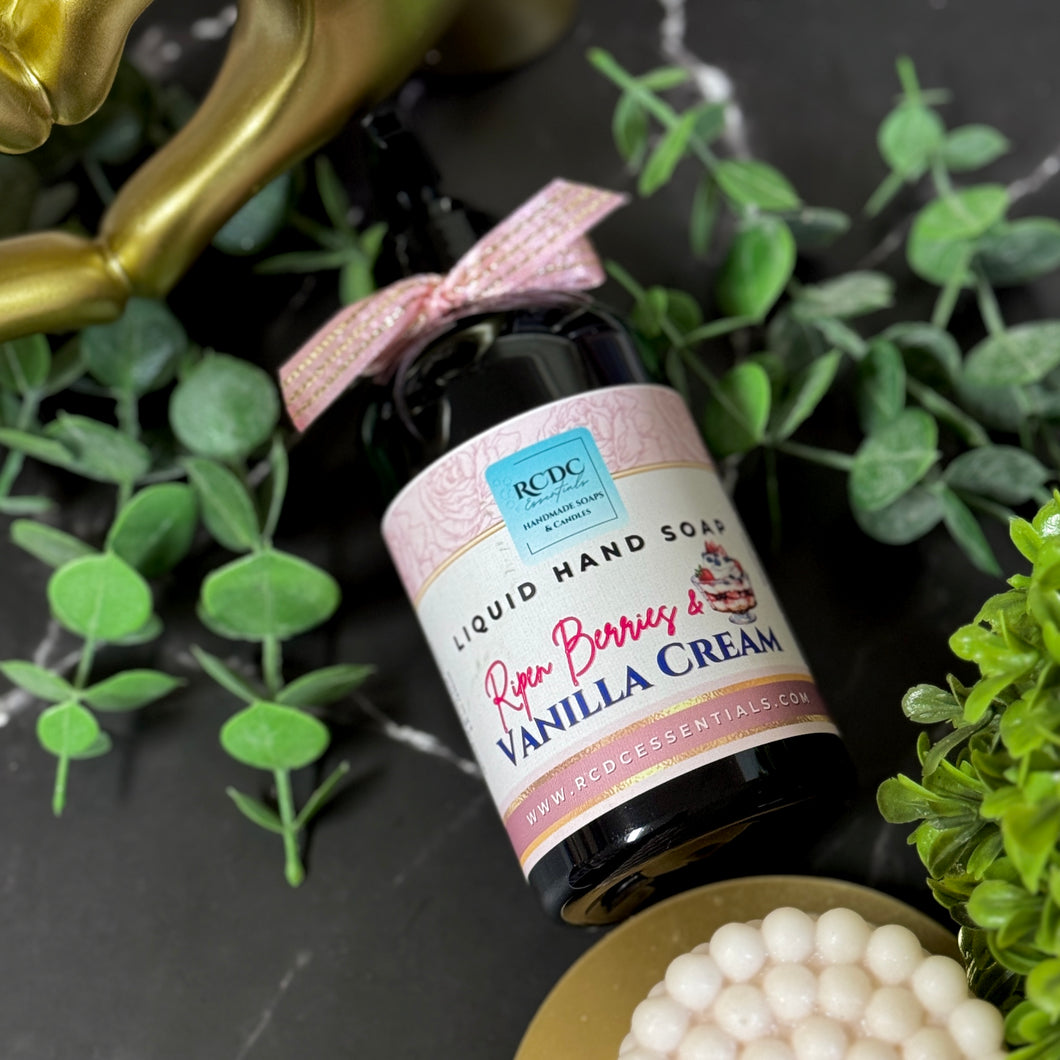 Jabón de baño y gel de baño perlado ~ Bayas maduras y crema de vainilla