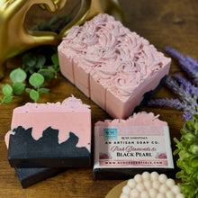 Diamants roses et perles noires ~ Savon naturel fabriqué à la main à froid
