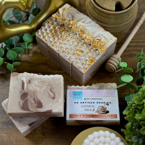 Lait d'avoine et miel doré ~ Savon artisanal au lait de chèvre fabriqué à froid