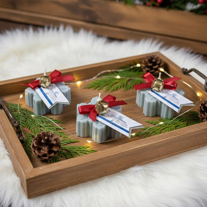 Winter Solstice ~ Aesthetic Snowflake Pillar Soy Candle ❄️