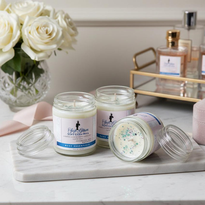 Soft Glam ~ Natural Hand Poured Soy Candle Med. Jar