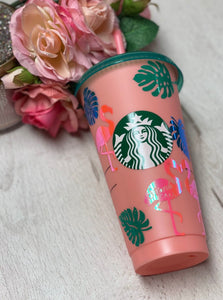 Flamingo Stand Tall Darling ~ Personalized Custom Design Reusable Starbucks Cup