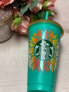 Sunflower ~ Personalized Custom Design Reusable Starbucks Cup