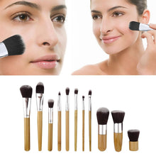 Ensemble de 11 pinceaux pour maquillage, fard à paupières, fond de teint, anti-cernes + éponge mélangeuse