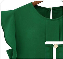 Blusa de gasa con volantes en las mangas de Chloe en color azul