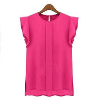 Blusa de gasa con volantes en las mangas de Chloe en color azul