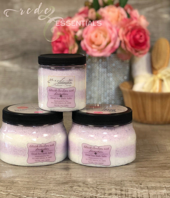 Dead Sea Bath Salts ~ Black Amber & Lavender