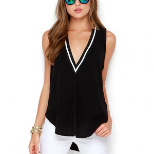 Coco Sleeveless V-Neck Chiffon Tank top