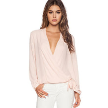 Long Sleeve Sheer Overlay Blouse