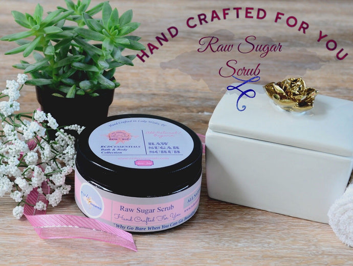 Raw natural organic sugar body scrub 