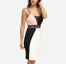 Colorblock Lace Detail Slip Dress