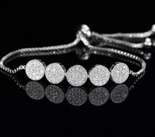 European Round Pave Micro Cz Diamond Slider Bracelet