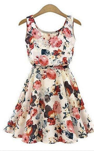 Floral Print Chiffon Dress