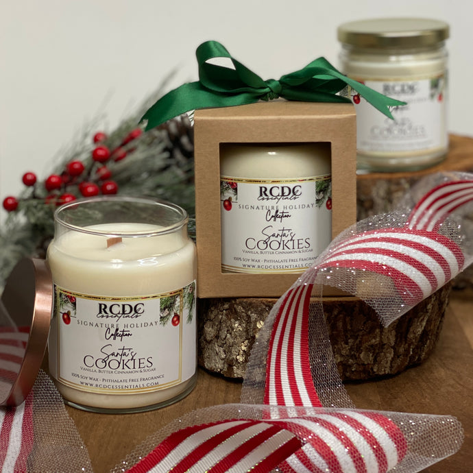 Biscuits du Père Noël ~ Bougie en soja naturelle coulée à la main, grand pot