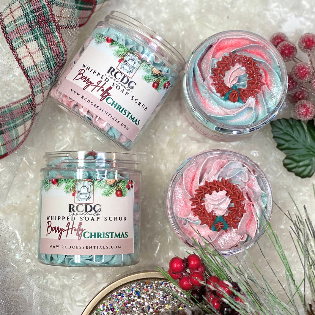 A Berry Holly Christmas ~ Whipped Soap Sugar Scrub