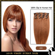 Extensiones de cabello humano virgen brasileño, 8 piezas, 100 g, con clip