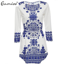 Vestido camisero corto con estampado étnico y mangas largas estilo casual de Gamiss