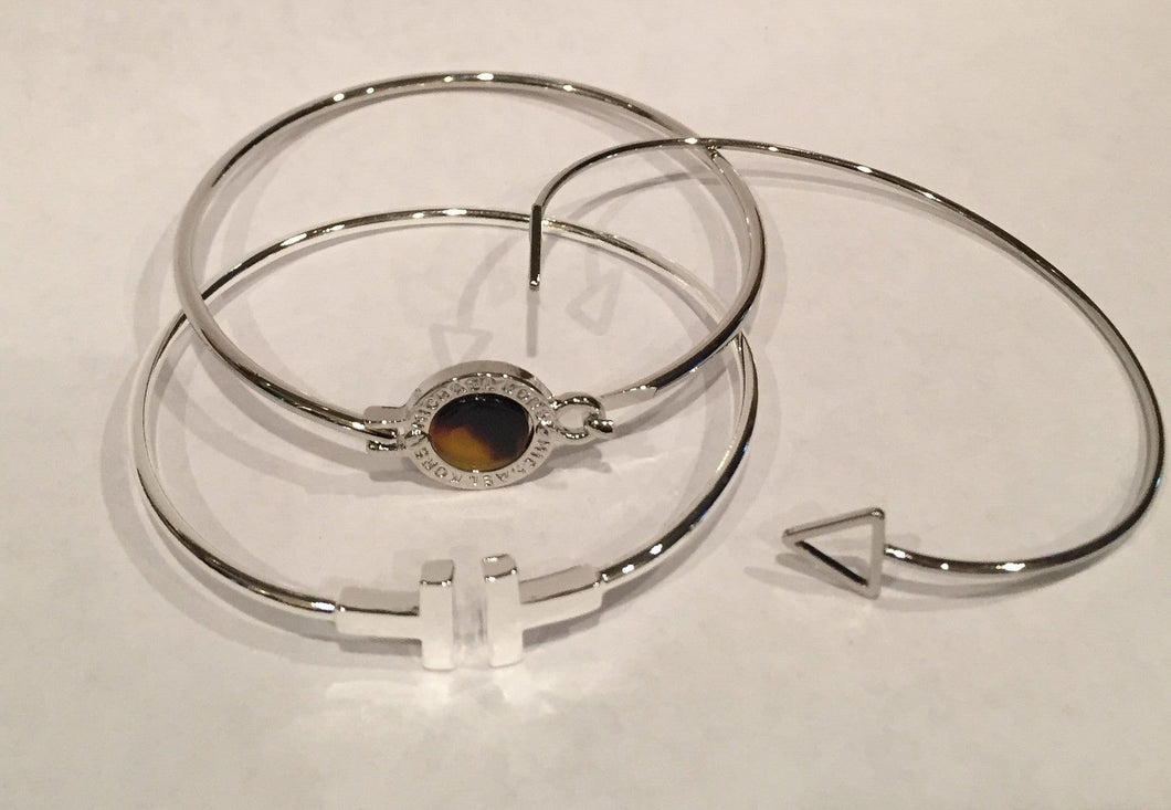 Zoey Silver Stackable fashion bracelet set of 3