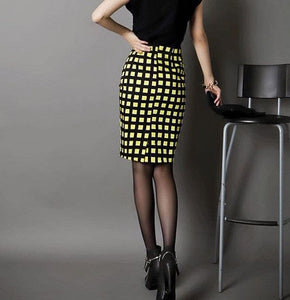 Dana Plaid Pencil Skirt