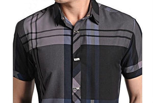 Men's Short Sleeve Plaid Shirt