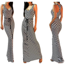 Striped Racer Back Dress/Waist Tie