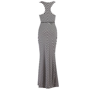 Striped Racer Back Dress/Waist Tie