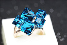 Blue Topaz Crystal Cz Cocktail Ring