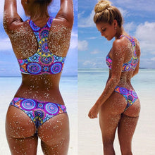 High-neck Push up Top/Matching  Bikini Bottom