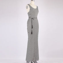 Striped Racer Back Dress/Waist Tie