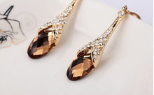 Trendy Crystal Gold Plated Drop Earrings