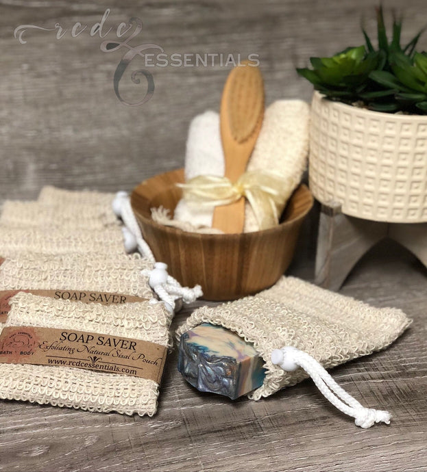 Bolsa exfoliante de sisal natural para ahorrar jabón