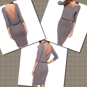 Smokey Grey Backless Dress