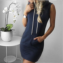 Sporty Pullover Sleeveless Hoodie Dress