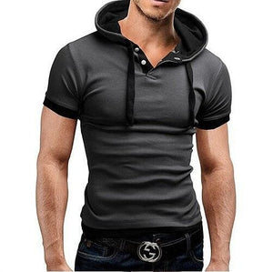 Men's Slim Fit Hooded Tee Shirt