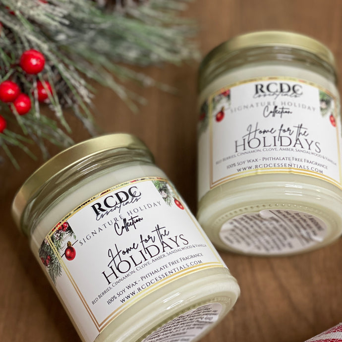 Maison pour les fêtes ~ Bougie de soja naturelle coulée à la main