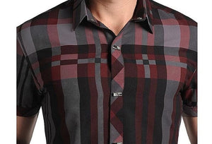 Men's Short Sleeve Plaid Shirt